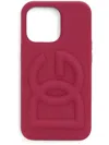 Dolce & Gabbana Rubber Dg Logo Iphone 14 Pro Cover In 87149