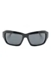 Dolce & Gabbana Logo-embossed Rectangle-frame Sunglasses In Black