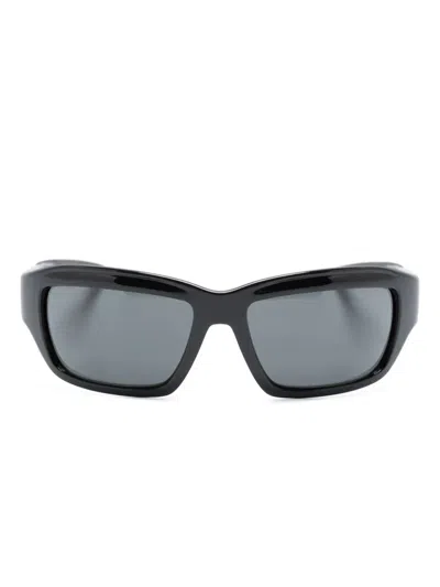 Dolce & Gabbana Logo-embossed Rectangle-frame Sunglasses In Black