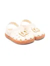 Dolce & Gabbana Logo-embossed Sandals In Yellow