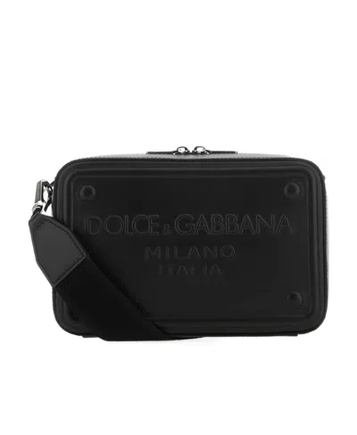 Dolce & Gabbana Logo-embossed Shoulder Bag In Black