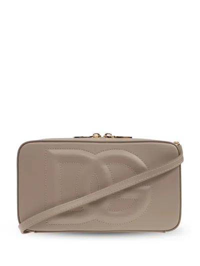 Dolce & Gabbana Logo-embossed Shoulder Bag In Grey
