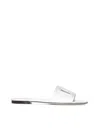 Dolce & Gabbana White Calf Leather Sandals In White