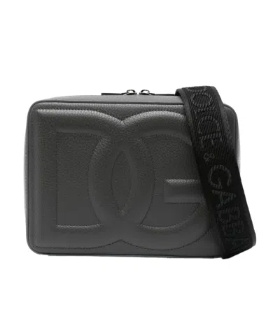 Dolce & Gabbana Medium Dg Logo Messenger Bag In Grau