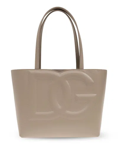 Dolce & Gabbana Logo-embossed Tote Bag In Neutrals