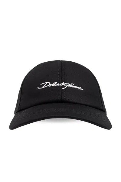 Dolce & Gabbana Dolce &amp; Gabbana Branded Canvas Cap In Black
