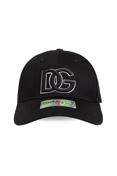 Dolce & Gabbana Logo Embroidered Baseball Cap In Black