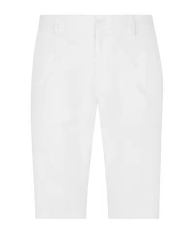 Dolce & Gabbana Logo-embroidered Bermuda Shorts In White
