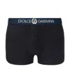 Dolce & Gabbana Two-way-stretch Cotton Jersey Boxers In Black
