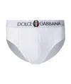Dolce & Gabbana Elastic Waist Logo Briefs In White