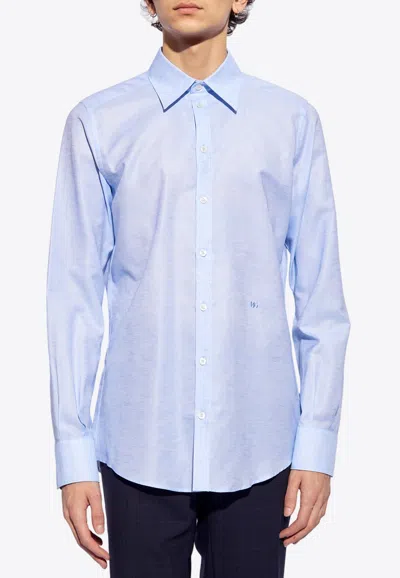 Dolce & Gabbana Embroidered-logo Shirt In Blue