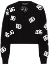 Dolce & Gabbana Logo Embroidered Cardigan In Black