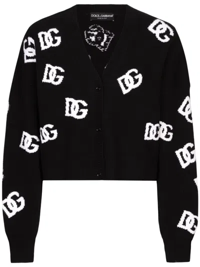 DOLCE & GABBANA LOGO EMBROIDERED CARDIGAN