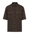 Dolce & Gabbana Poplin Hawaiian Shirt With Pockets In Black