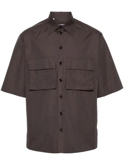 DOLCE & GABBANA LOGO-EMBROIDERED CARGO SHIRT