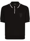 Dolce & Gabbana Heraldic Dg Logo Patch Polo T-shirt In Black