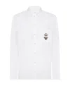 Dolce & Gabbana Cotton Martini-fit Shirt With Embroidery In White