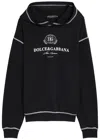 Dolce & Gabbana Hooded Sweatshirt With Contrasting Stitching And Logo Detail In Black
