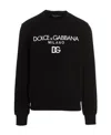 Dolce & Gabbana Cotton Sweatshirt With Frontal Logo In Black