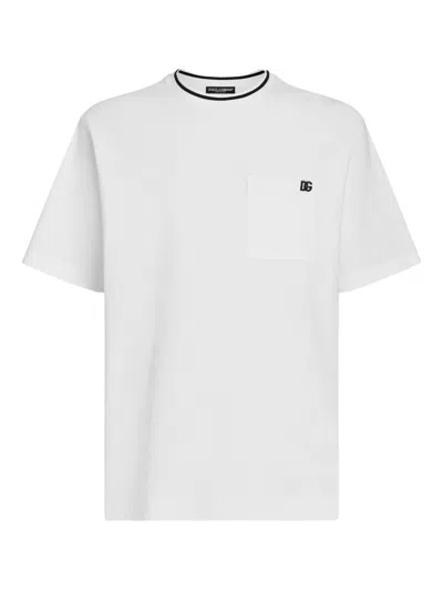 DOLCE & GABBANA LOGO-EMBROIDERED COTTON T-SHIRT
