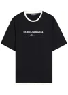 Dolce & Gabbana Logo-embroidered Layering Cotton T-shirt In Black