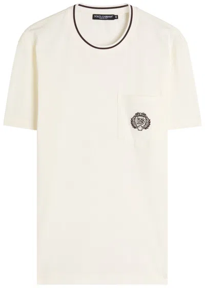 DOLCE & GABBANA DOLCE & GABBANA LOGO-EMBROIDERED COTTON T-SHIRT
