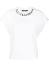 Dolce & Gabbana Logo-embroidered Cotton T-shirt In White