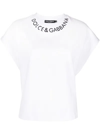 Dolce & Gabbana Embroidered-logo T-shirt In White