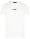 Dolce & Gabbana White Crewneck T-shirt With Signature Logo In Cotton Man In White