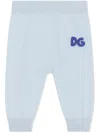 Dolce & Gabbana Logo-embroidered Cotton Track Pants In Blue