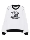 Dolce & Gabbana Logo-embroidered Crew-neck Sweatshirt In White