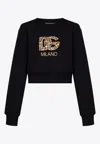 Dolce & Gabbana Logo Detail Cropped Jersey Top In Black