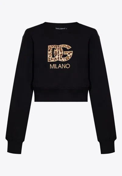 DOLCE & GABBANA LOGO EMBROIDERED CREWNECK SWEATSHIRT