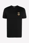 Dolce & Gabbana Crown And Bee Embroidered Crew Neck T-shirt In Black