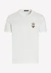 Dolce & Gabbana Bee And Crown Embroidered Tshirt In White
