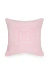 Dolce & Gabbana Logo-embroidered Cushion In Pink
