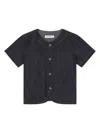 Dolce & Gabbana Logo-embroidered Denim Shirt In Blue