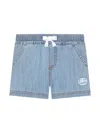 Dolce & Gabbana Logo-embroidered Denim Shorts In Blue