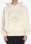 Dolce & Gabbana Logo Embroidered Hooded Sweatshirt In Cream