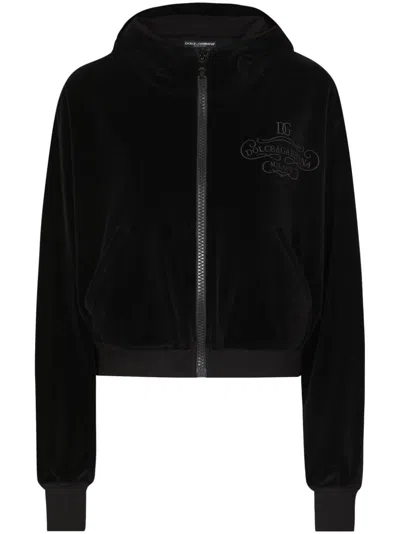 DOLCE & GABBANA LOGO-EMBROIDERED HOODIE