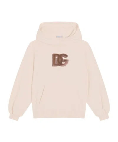 Dolce & Gabbana Kids' Logo-embroidered Hoodie In Pink