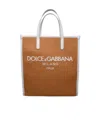 Dolce & Gabbana Logo-embroidered Interwoven Tote Bag In Brown