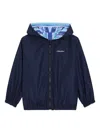 Dolce & Gabbana Logo-embroidered Jacket In Blue