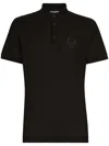 Dolce & Gabbana Chest Embroidered-logo Polo T-shirt In Schwarz