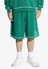Dolce & Gabbana Jogging Shorts With Embroidered Logo In Green
