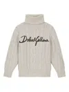 Dolce & Gabbana Roll-neck Logo Sweater (8-12+ Years) In Grey
