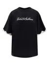 Dolce & Gabbana Logo-embroidered Lace-trimmed T-shirt In Black