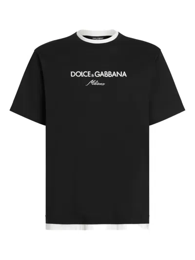 Dolce & Gabbana Logo-embroidered Layering Cotton T-shirt