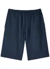Dolce & Gabbana Logo-embroidered Linen Shorts In Blue
