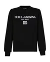Dolce & Gabbana Cotton Sweatshirt With Frontal Logo In Black